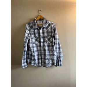 Aeropostale Plaid Pearl Snap Long Sleeve Shirt‎ - Mens XL